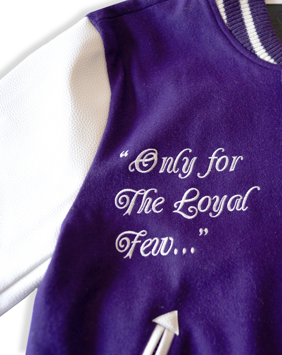 White and Purple Los Angeles Lakers Loyalty Varsity Jacket