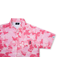 PINK CAMO BUTTON UP SHIRT