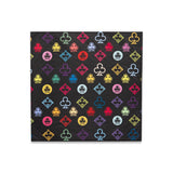 LC MONOGRAM SILK SCARF (BLACK)