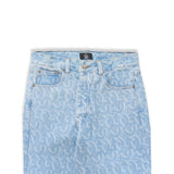 CLUB LOGO MONOGRAM DENIM JEANS (LIGHT WASH BLUE)