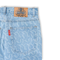 CLUB LOGO MONOGRAM DENIM JEANS (LIGHT WASH BLUE)