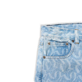 CLUB LOGO MONOGRAM DENIM JEANS (LIGHT WASH BLUE)