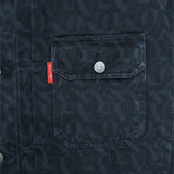 CLUB LOGO MONOGRAM DENIM JACKET (BLACK)
