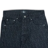CLUB LOGO MONOGRAM DENIM JEANS (BLACK)