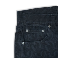 CLUB LOGO MONOGRAM DENIM JEANS (BLACK)