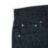 CLUB LOGO MONOGRAM DENIM JEANS (BLACK)