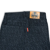 CLUB LOGO MONOGRAM DENIM JEANS (BLACK)