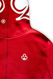 CLUB LOGO FULL ZIP HOODIE (RED)