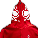 CLUB LOGO FULL ZIP HOODIE (RED)