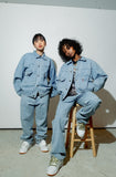 CLUB LOGO MONOGRAM DENIM JEANS (LIGHT WASH BLUE)