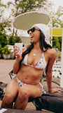 LC MONOGRAM BIKINI TOP (WHITE)