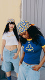 SILK SCARF (YELLOW/BLUE)