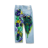 PRE ORDER - MARDI GRAS AIRBRUSH JEANS (*MADE TO ORDER!) 1 week turnaround
