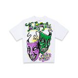 MARDI GRAS MASK TEE (WHITE)