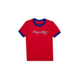 LOYALTY CLUB CLASSIC WOMEN'S RINGER TEE (RED/BLUE)