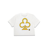 WOMEN'S LOYALTY CLUB CLASSIC CROP TEE (YELLOW/BLUE)