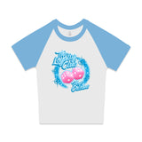 LOYALTY DICE CROP BABY TEE (WHT/BLUE)