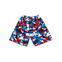 CAMO LOGO MESH SHORTS (RED,WHITE,BLUE)