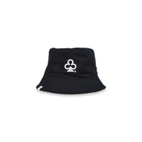 REVERSIBLE CAMO/BLACK BUCKET HAT