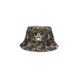 REVERSIBLE CAMO/BLACK BUCKET HAT