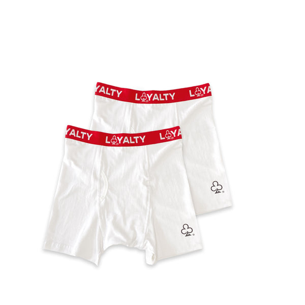 LOYALTY BOXER BRIEFS 2-PACK (WHITE)